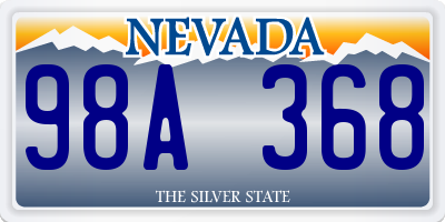 NV license plate 98A368