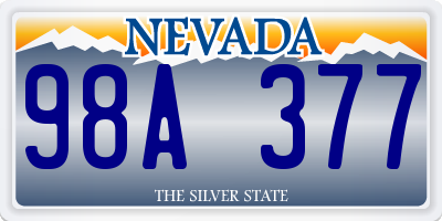 NV license plate 98A377