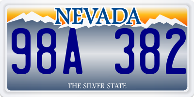 NV license plate 98A382