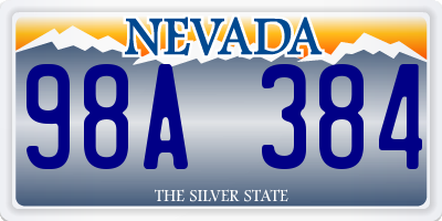 NV license plate 98A384