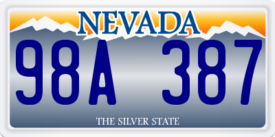 NV license plate 98A387