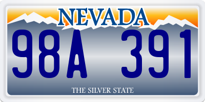 NV license plate 98A391
