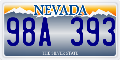 NV license plate 98A393