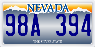 NV license plate 98A394