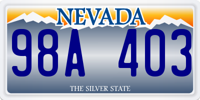 NV license plate 98A403