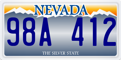 NV license plate 98A412