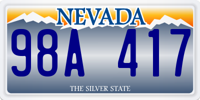 NV license plate 98A417