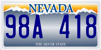 NV license plate 98A418