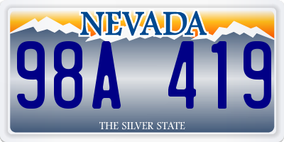 NV license plate 98A419