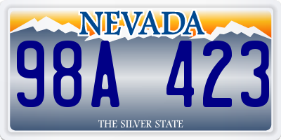 NV license plate 98A423