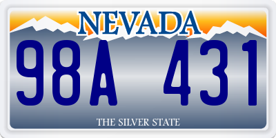 NV license plate 98A431