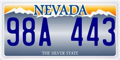 NV license plate 98A443
