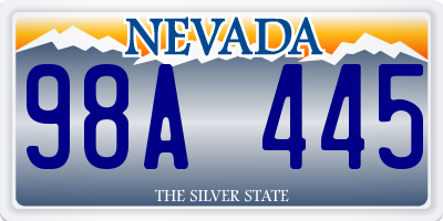 NV license plate 98A445