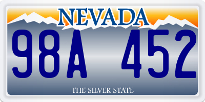 NV license plate 98A452