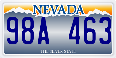 NV license plate 98A463