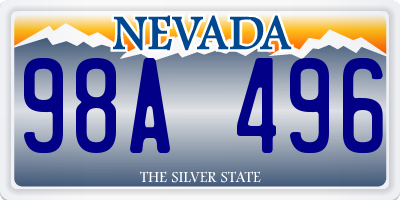 NV license plate 98A496