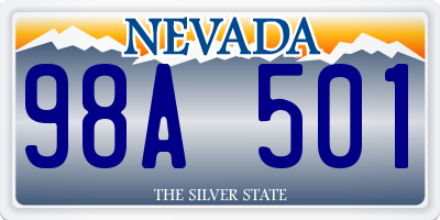 NV license plate 98A501