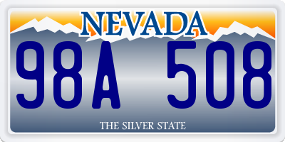 NV license plate 98A508