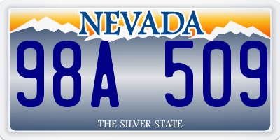NV license plate 98A509