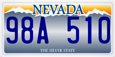 NV license plate 98A510