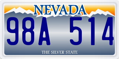 NV license plate 98A514