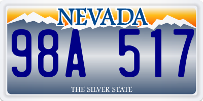 NV license plate 98A517