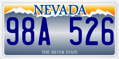 NV license plate 98A526