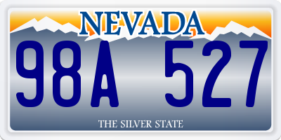 NV license plate 98A527