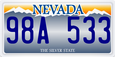 NV license plate 98A533