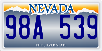 NV license plate 98A539