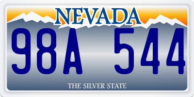NV license plate 98A544