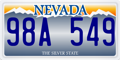 NV license plate 98A549