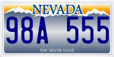 NV license plate 98A555