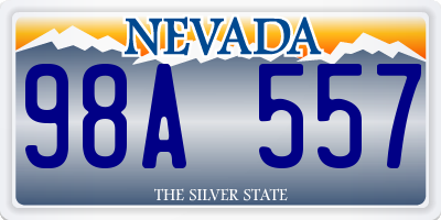 NV license plate 98A557