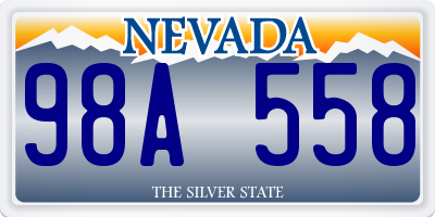 NV license plate 98A558