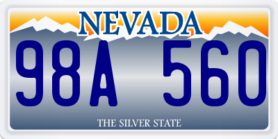 NV license plate 98A560