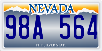 NV license plate 98A564