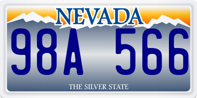 NV license plate 98A566