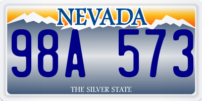 NV license plate 98A573