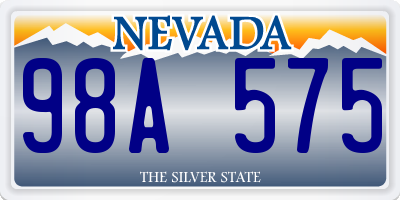 NV license plate 98A575