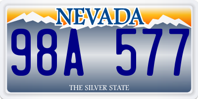 NV license plate 98A577