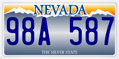 NV license plate 98A587