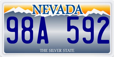 NV license plate 98A592