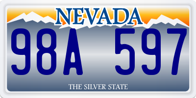 NV license plate 98A597