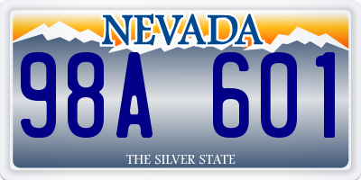 NV license plate 98A601