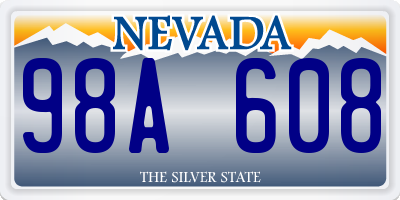 NV license plate 98A608