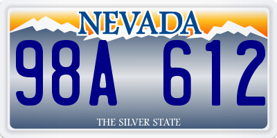 NV license plate 98A612