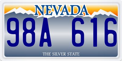 NV license plate 98A616