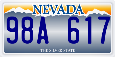 NV license plate 98A617