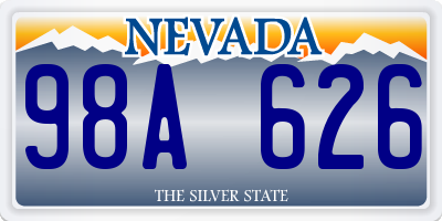 NV license plate 98A626